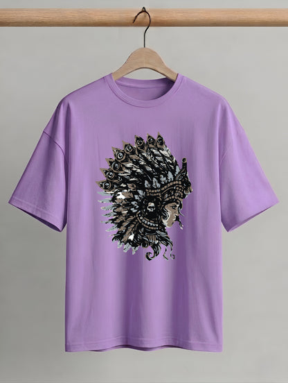 Evenway Tribal Feather Headdress Graphic Native Inspired Tee