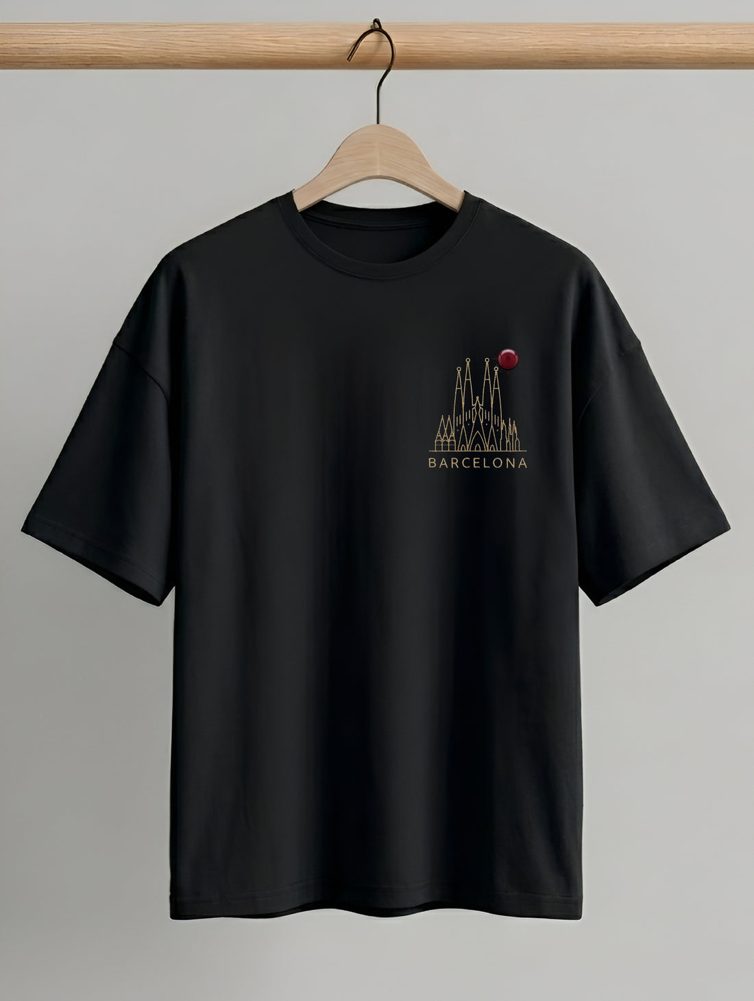 Evenway Barcelona Vintage Graphic Oversized Cotton Streetwear
