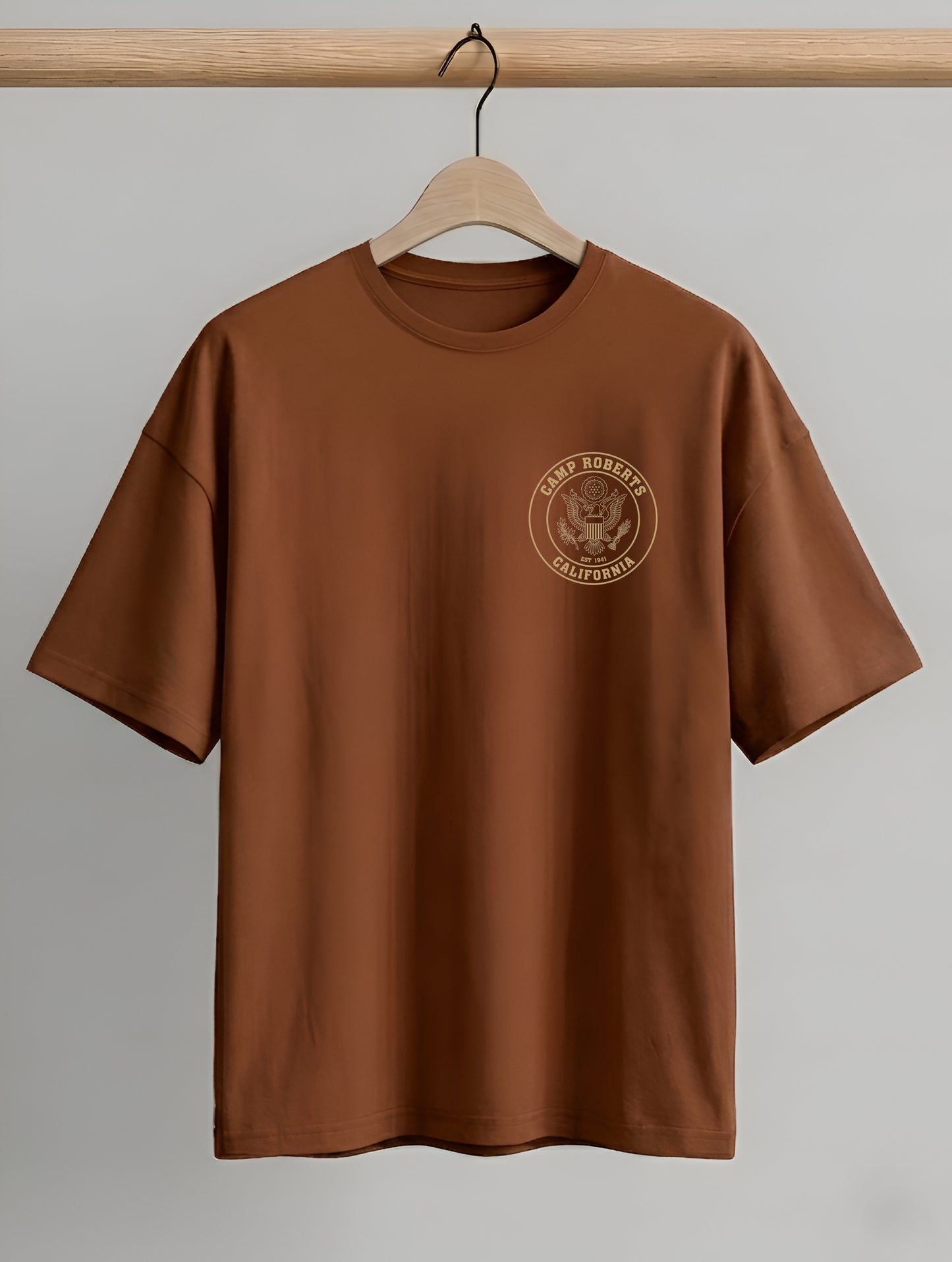 Evenway Camp Roberts California Back Print Oversized Cotton Tee