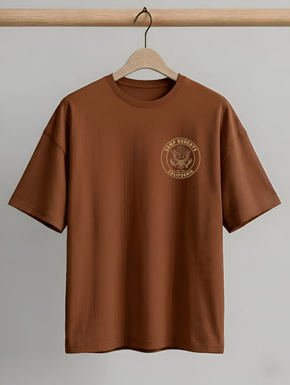 Evenway Camp Roberts California Back Print Oversized Cotton Tee