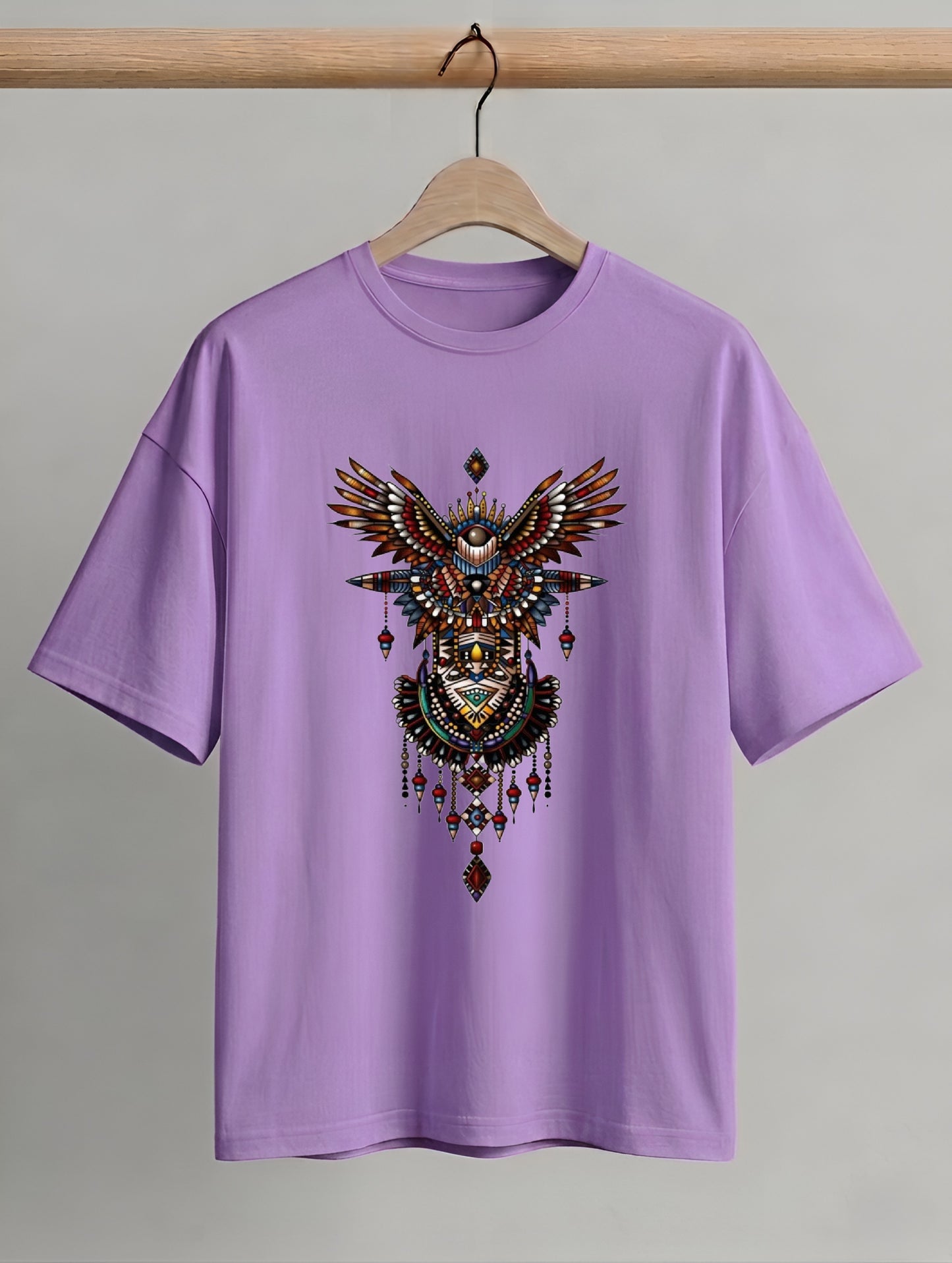 Evenway Tribal Phoenix Oversized Premium Totem Graphic Tee