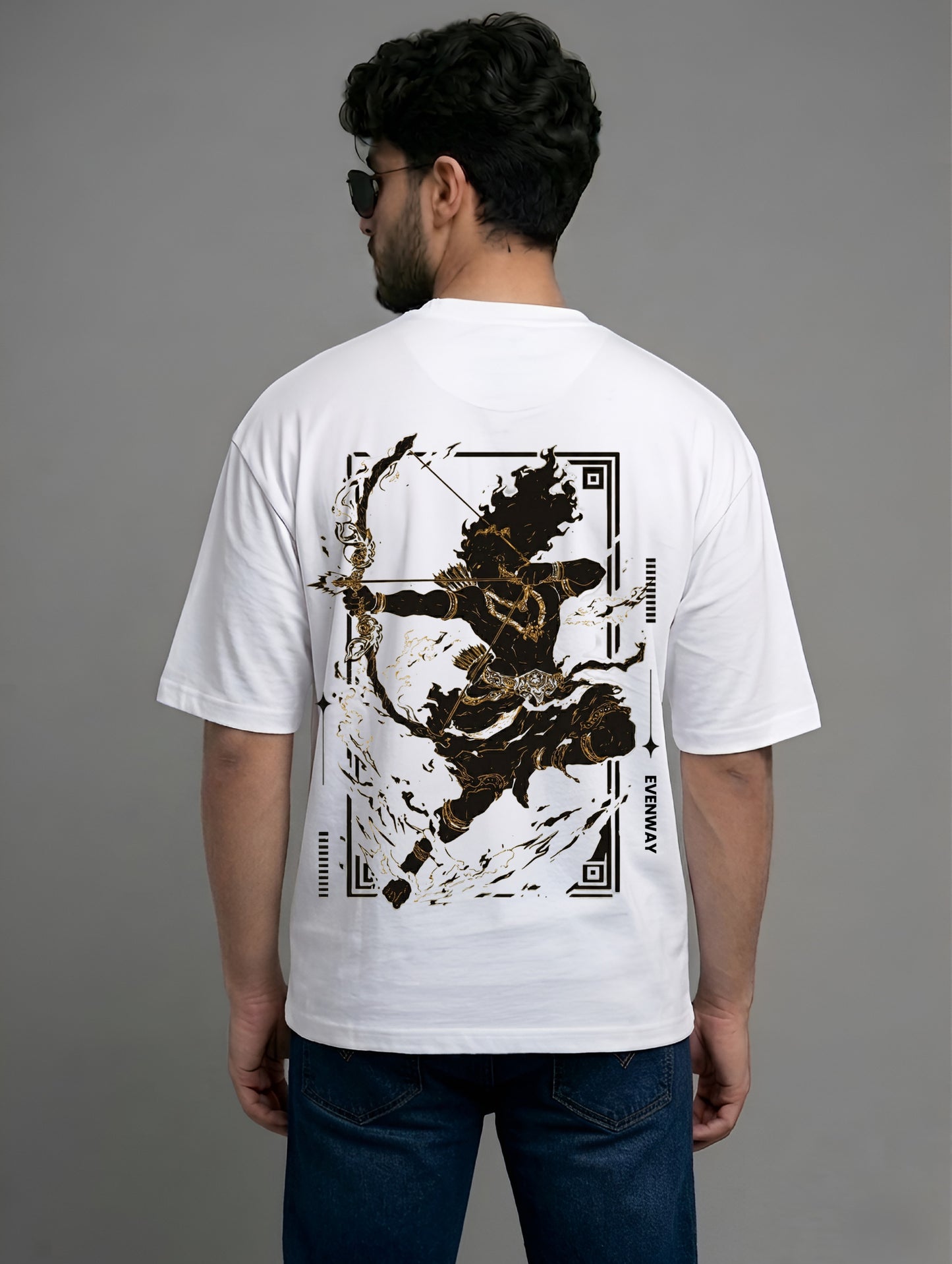Evenway Lord Rama Archer Graphic Premium Cotton Oversized Shirt