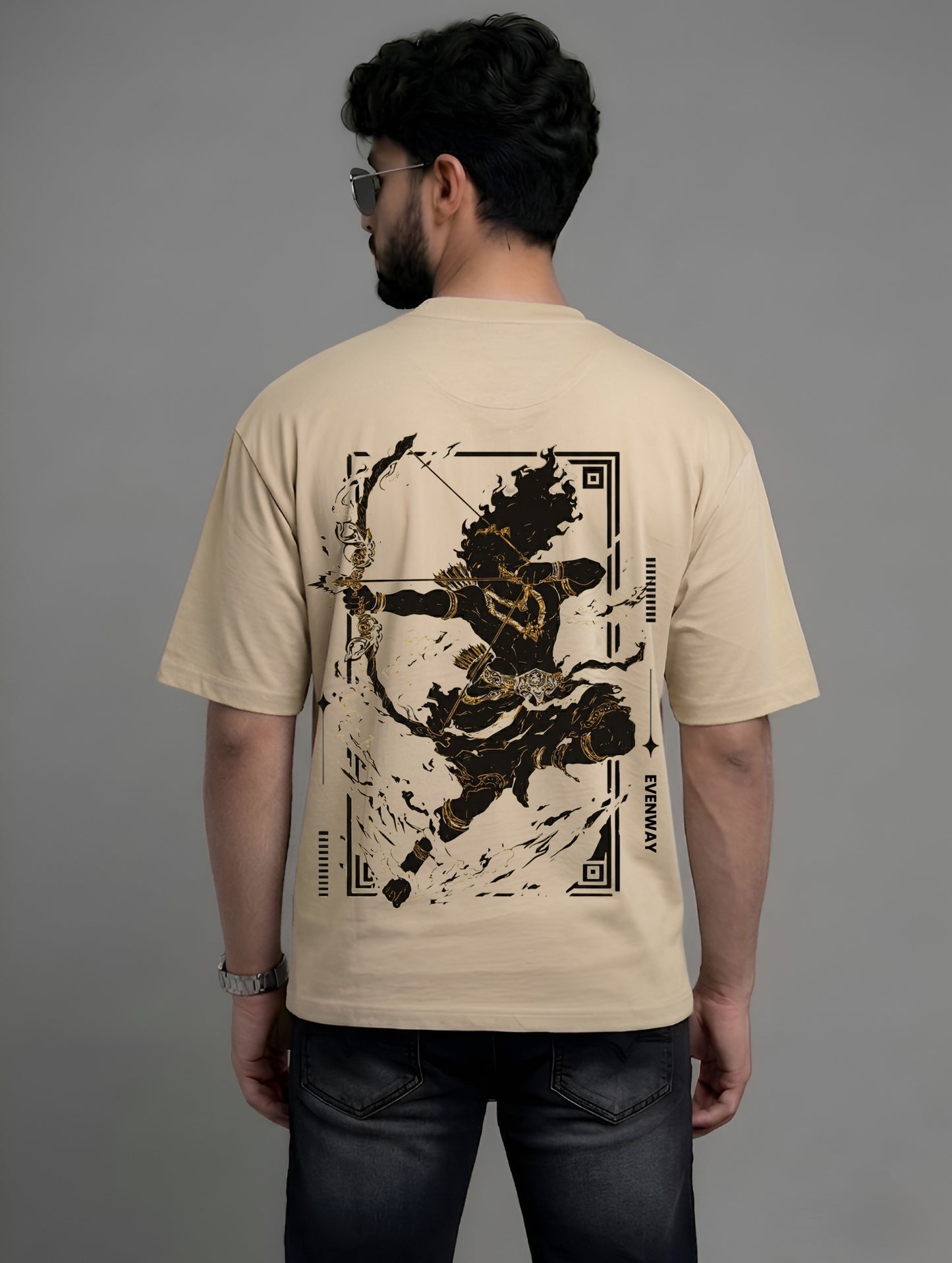 Evenway Lord Rama Archer Graphic Premium Cotton Oversized Shirt