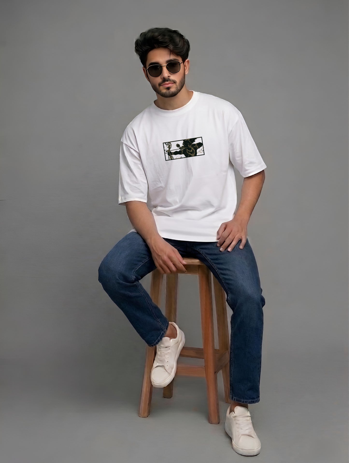 Evenway Lord Rama Archer Graphic Premium Cotton Oversized Shirt