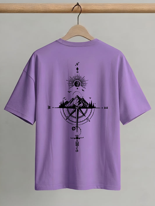Evenway Adventure Compass Mountain Graphic T-Shirt – Minimalist Outdoor Explorer for Men & Women