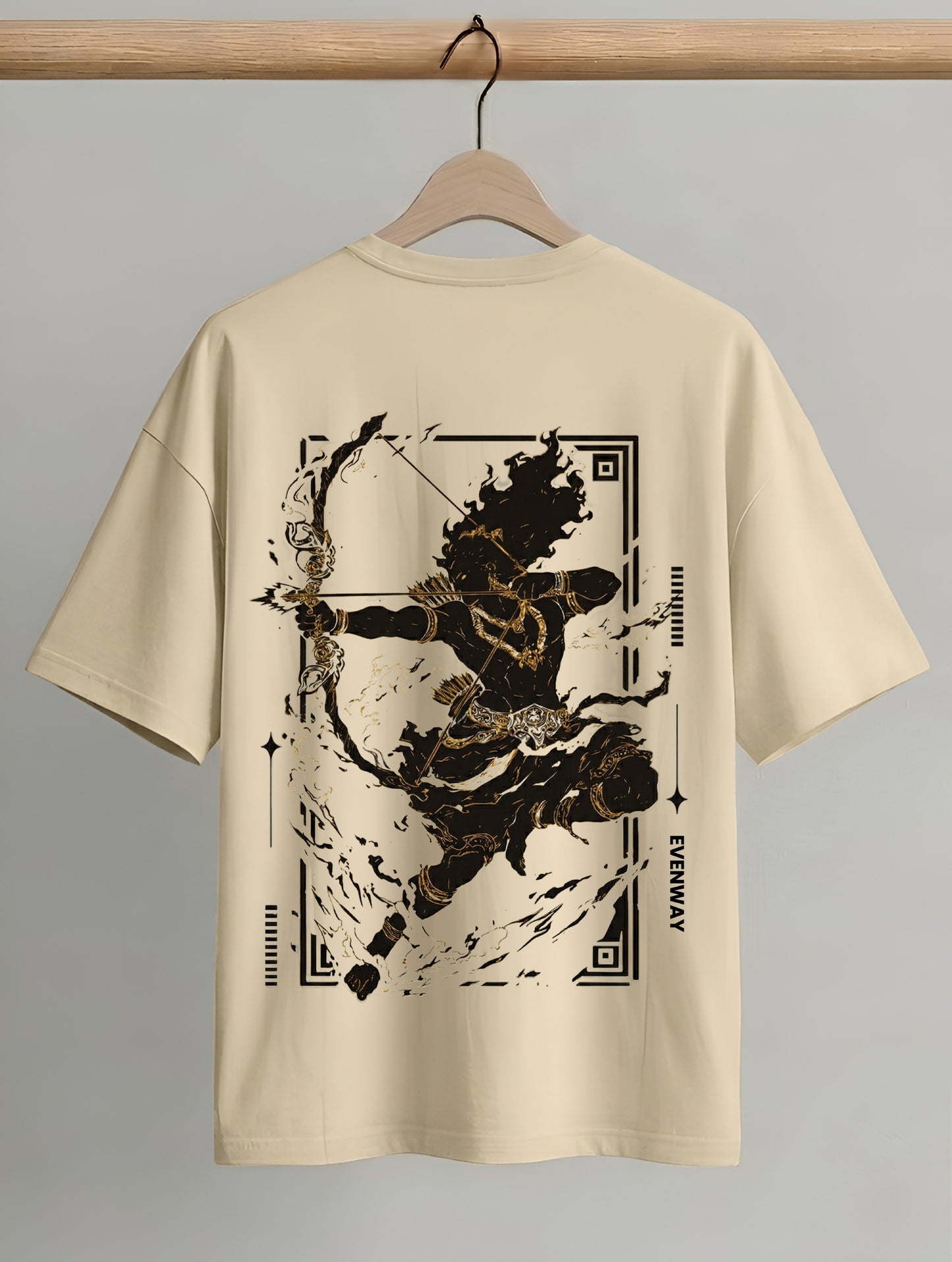 Evenway Lord Rama Archer Graphic Premium Cotton Oversized Shirt