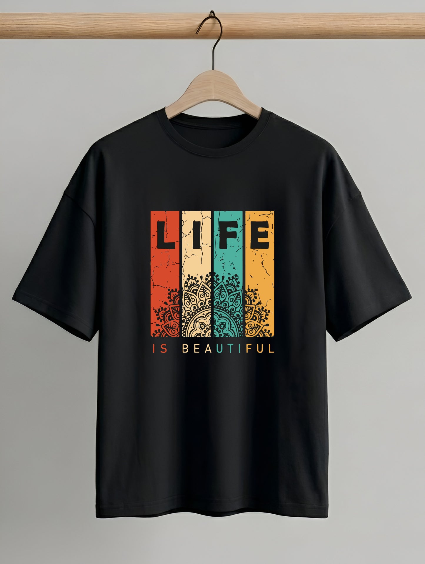 Evenway Legendary Samurai Graphic Oversized Streetwear Black Tee