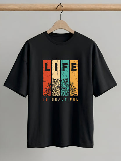 Evenway Legendary Samurai Graphic Oversized Streetwear Black Tee