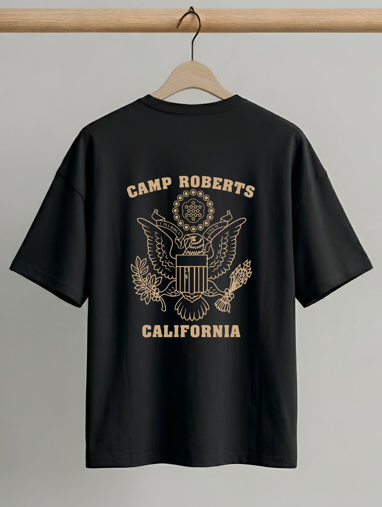 Evenway Camp Roberts California Back Print Oversized Cotton Tee