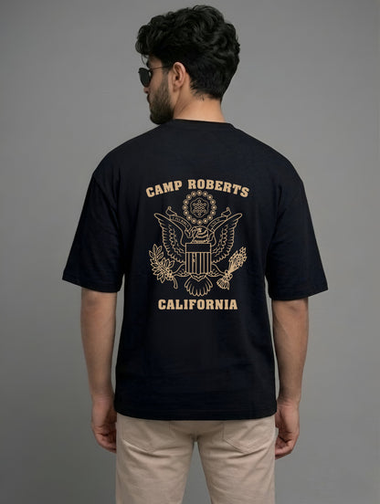 Evenway Camp Roberts California Back Print Oversized Cotton Tee