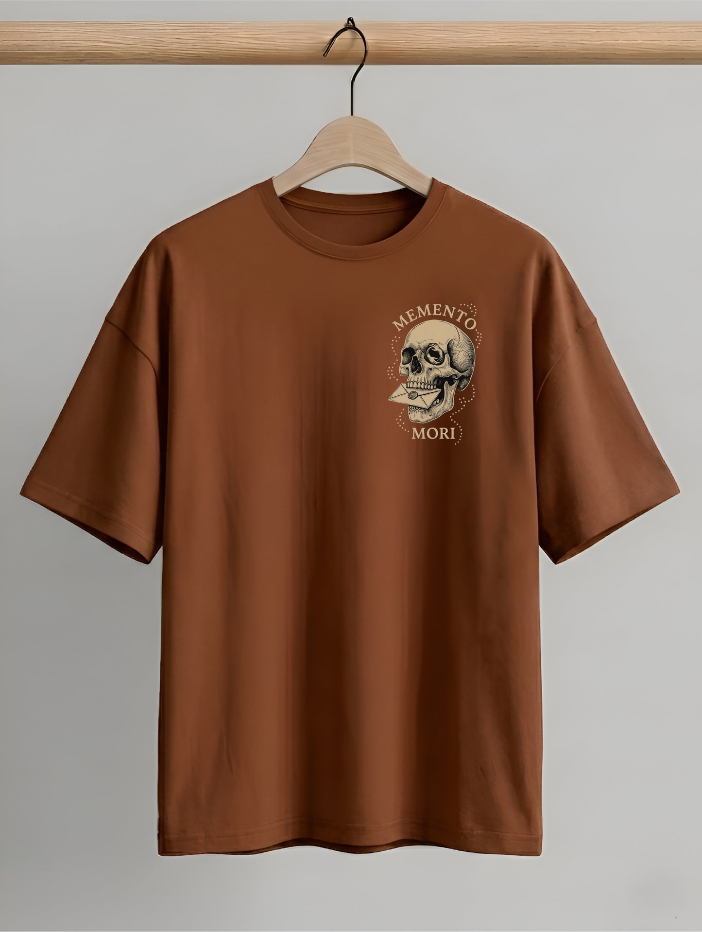 Evenway Vintage Skull Angel Wings Back Print Oversized T-Shirt