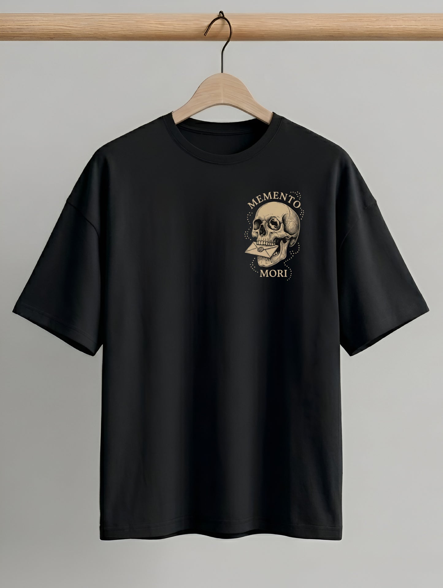 Evenway Vintage Skull Angel Wings Back Print Oversized T-Shirt