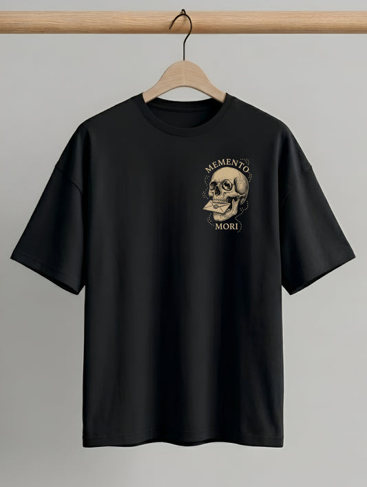 Evenway Graphic Vintage Skull & Angel Wings Back Print Oversized T-shirt