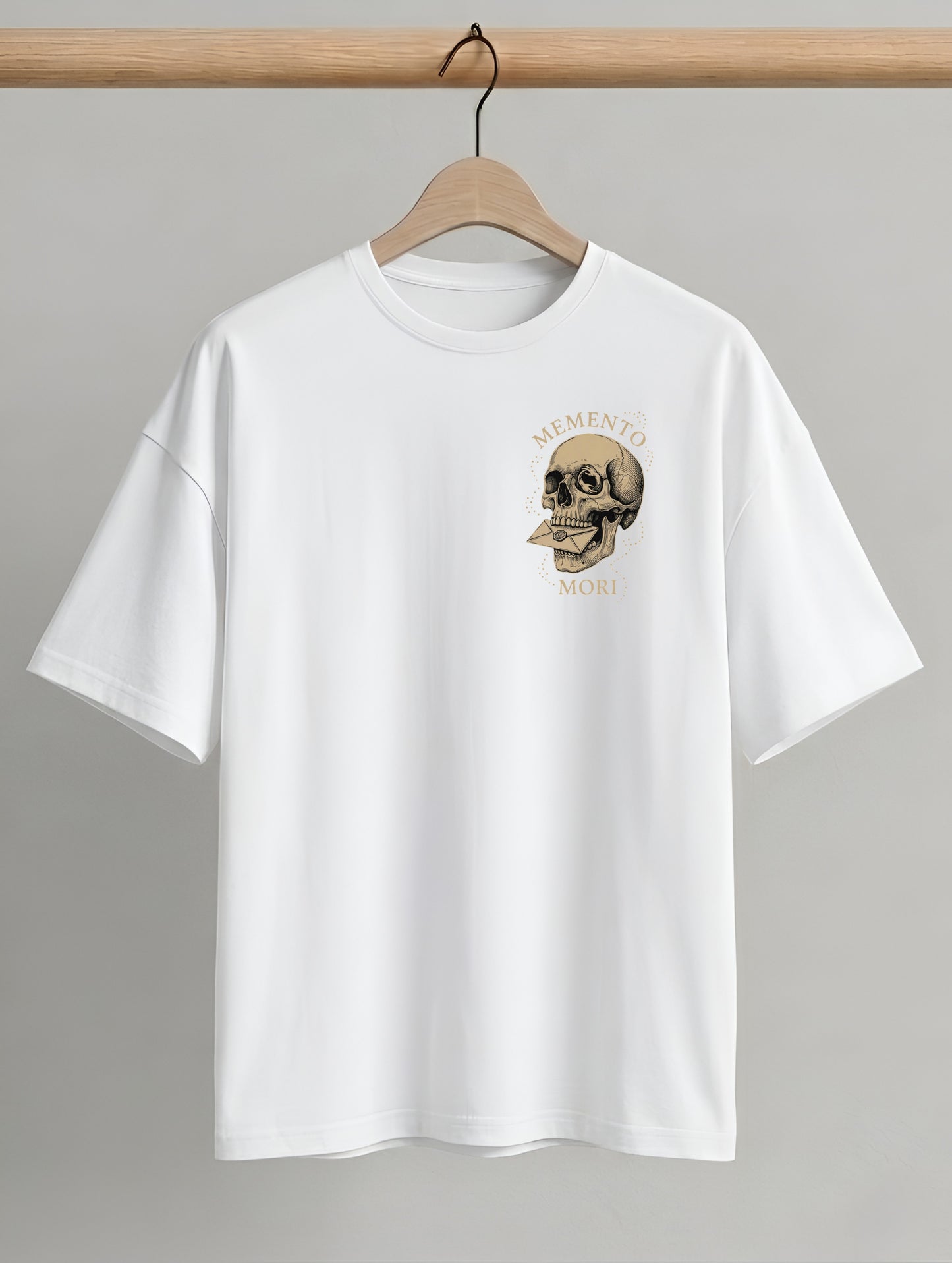 Evenway Vintage Skull Angel Wings Back Print Oversized T-Shirt
