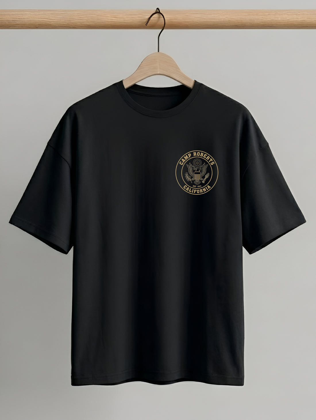 Evenway Camp Roberts California Back Print Oversized Cotton Tee