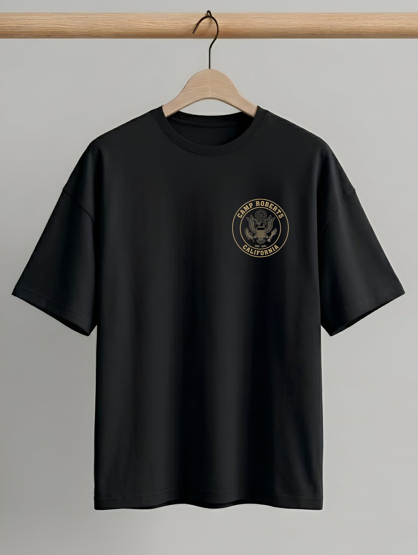 Evenway Camp Roberts California Back Print Oversized Cotton Tee