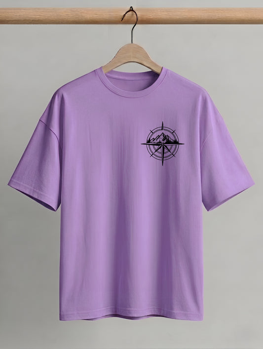 Evenway Adventure Compass Mountain Graphic T-Shirt – Minimalist Outdoor Explorer Tee