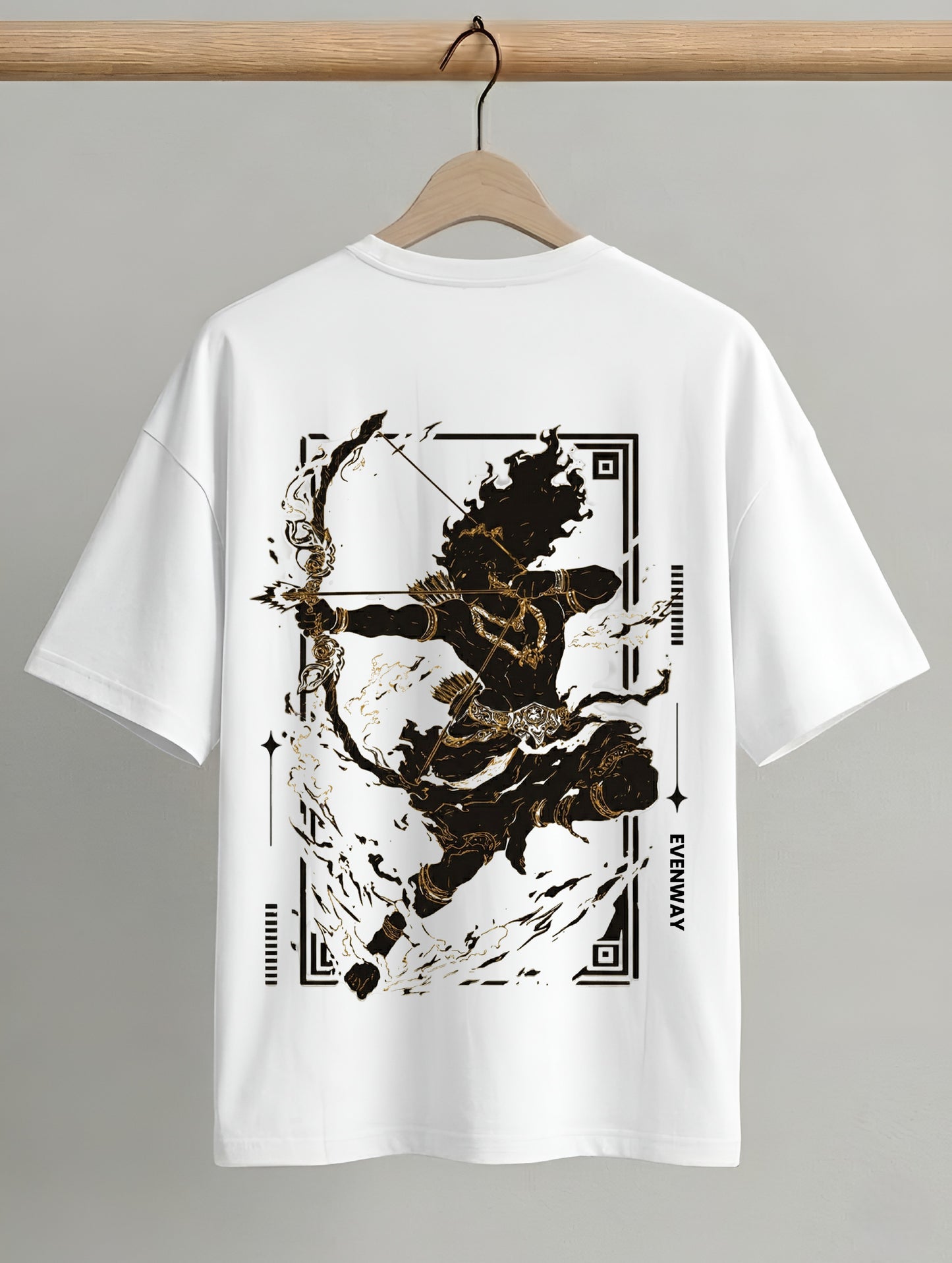 Evenway Lord Rama Archer Graphic Premium Cotton Oversized Shirt