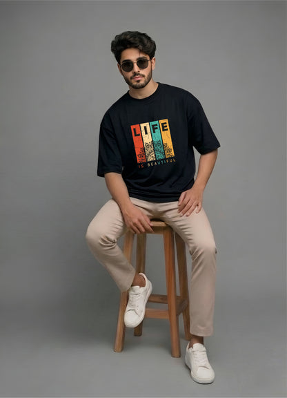 Evenway Legendary Samurai Graphic Oversized Streetwear Black Tee