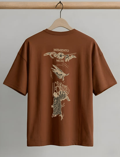 Evenway Vintage Skull Angel Wings Back Print Oversized T-Shirt