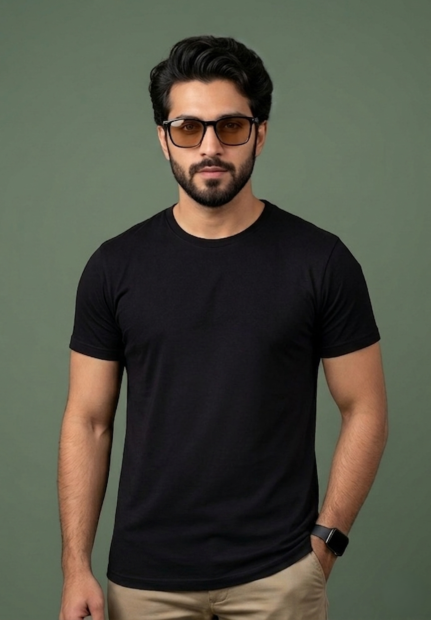 Evenway Men's Regular Fit Plain T-Shirt | 100% Cotton Crew Neck Tee