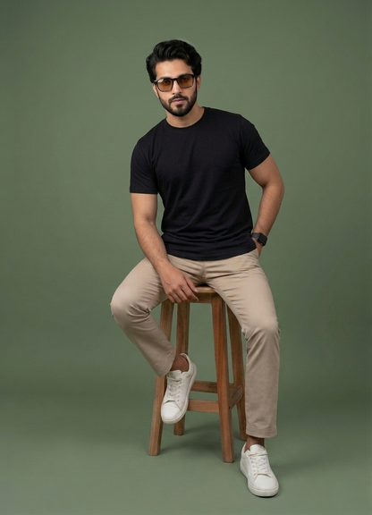Evenway Men's Regular Fit Plain T-Shirt | 100% Cotton Crew Neck Tee
