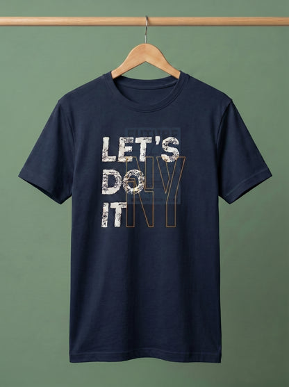 "Men's 'Let's Do It' Graphic Printed Cotton T-Shirt"