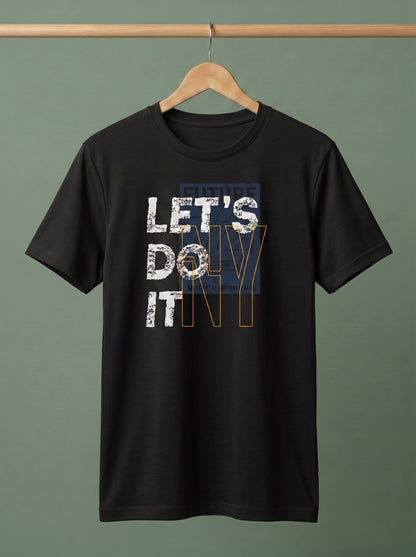 "Men's 'Let's Do It' Graphic Printed Cotton T-Shirt"