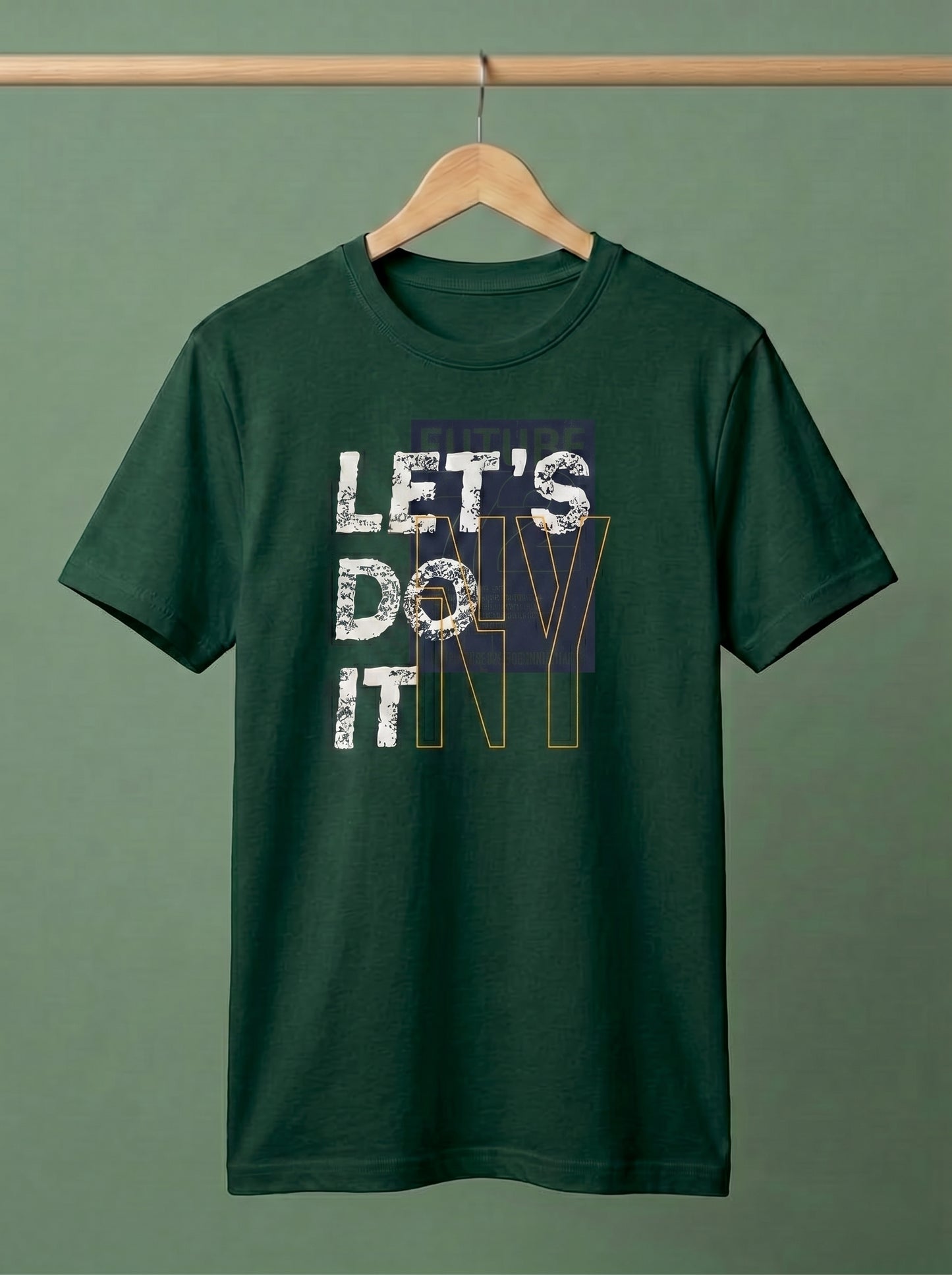 "Men's 'Let's Do It' Graphic Printed Cotton T-Shirt"