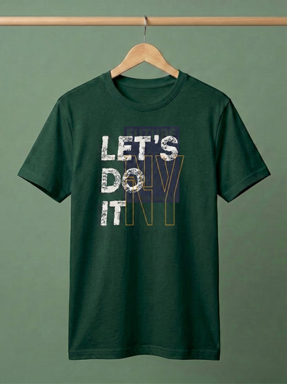 "Men's 'Let's Do It' Graphic Printed Cotton T-Shirt"