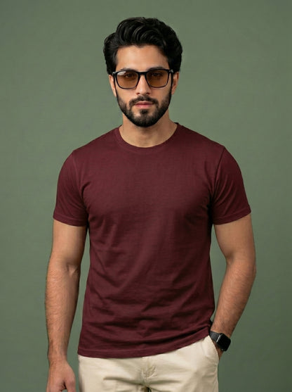 Evenway Men's Regular Fit Plain T-Shirt | 100% Cotton Crew Neck Tee