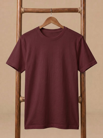 Classic Maroon Plain T-Shirt | Modern Casual Fit