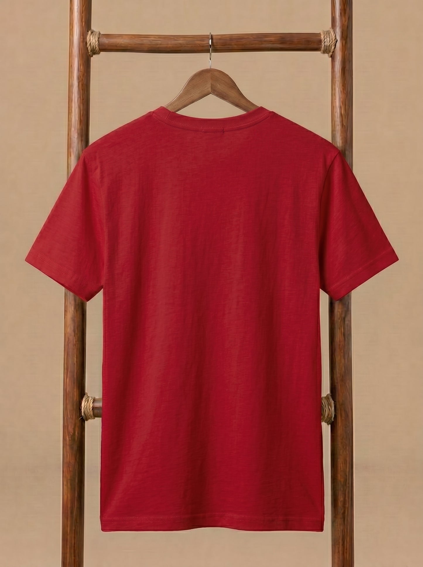 Essential Men's Red Crewneck Tee - Soft Cotton