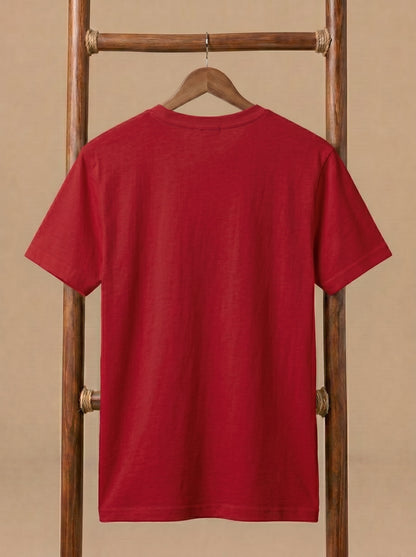 Essential Men's Red Crewneck Tee - Soft Cotton