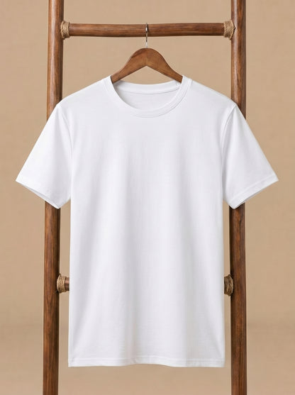 Essential Men's White Crewneck Tee - Premium Cotton