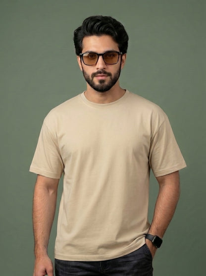 UrbanStyle Men's 240 GSM Oversized Plain T-Shirt | Relaxed Fit Heavyweight Crew Neck Cotton Tee