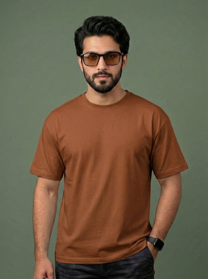 UrbanStyle Men's 240 GSM Oversized Plain T-Shirt | Relaxed Fit Heavyweight Crew Neck Cotton Tee