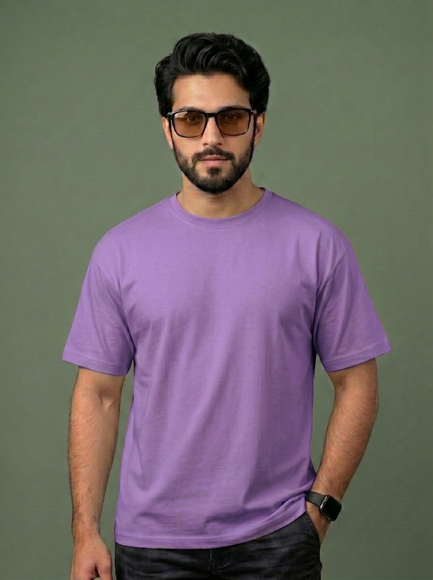 UrbanStyle Men's 240 GSM Oversized Plain T-Shirt | Relaxed Fit Heavyweight Crew Neck Cotton Tee