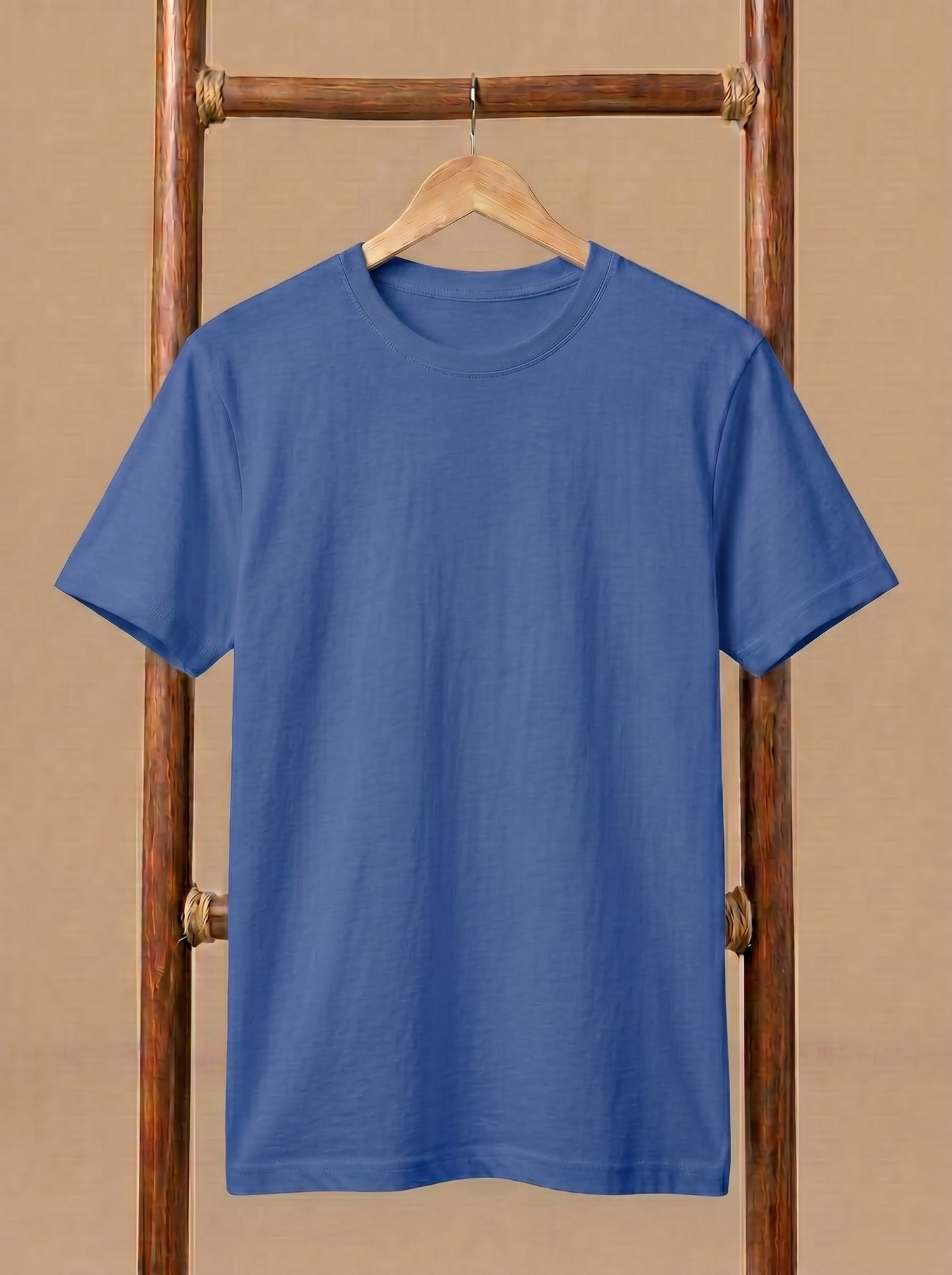 Essential Men's Blue Crewneck Tee - Soft Cotton