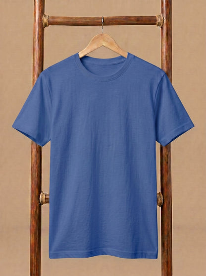 Essential Men's Blue Crewneck Tee - Soft Cotton