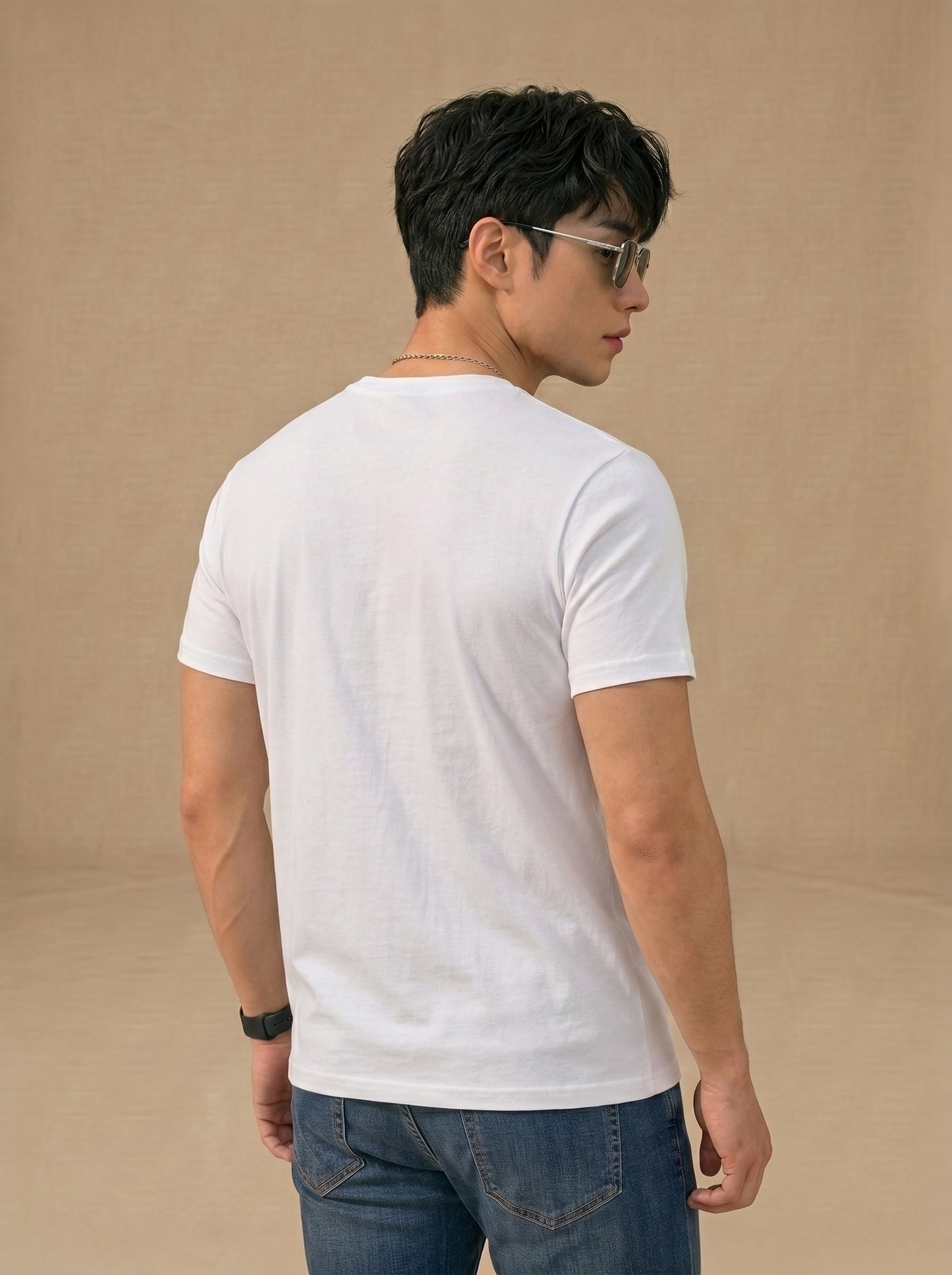 Essential Men's White Crewneck Tee - Premium Cotton