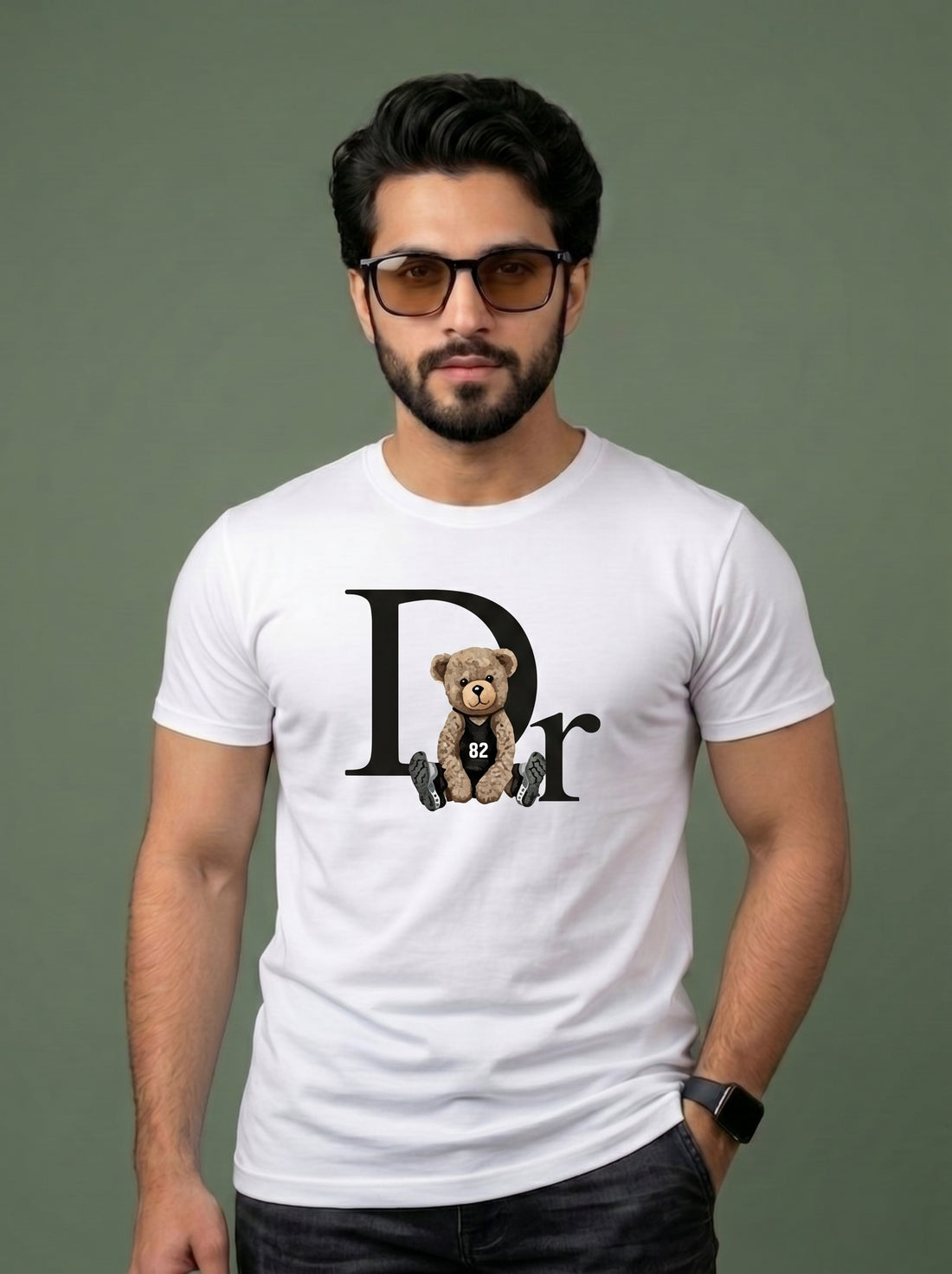 Teddy Graphic Print T-Shirt | Premium Cotton Casual Tee