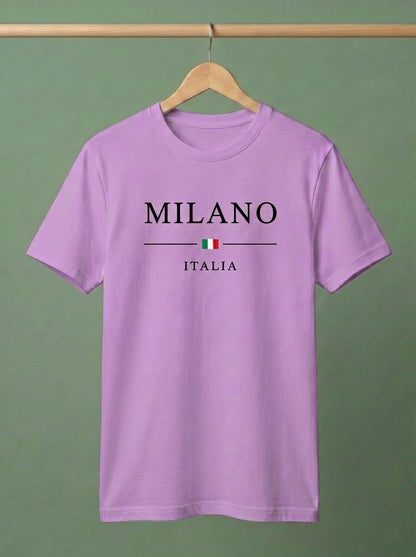 Evenway Men's Milano Italia Printed Oversized T-Shirt | Premium Cotton Casual Graphic Tee