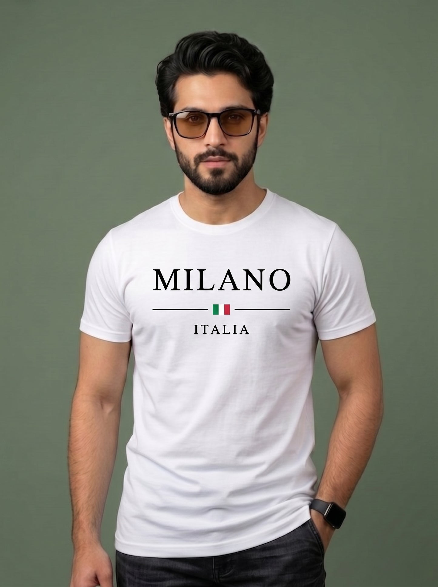 Evenway Men's Milano Italia Printed Oversized T-Shirt | Premium Cotton Casual Graphic Tee