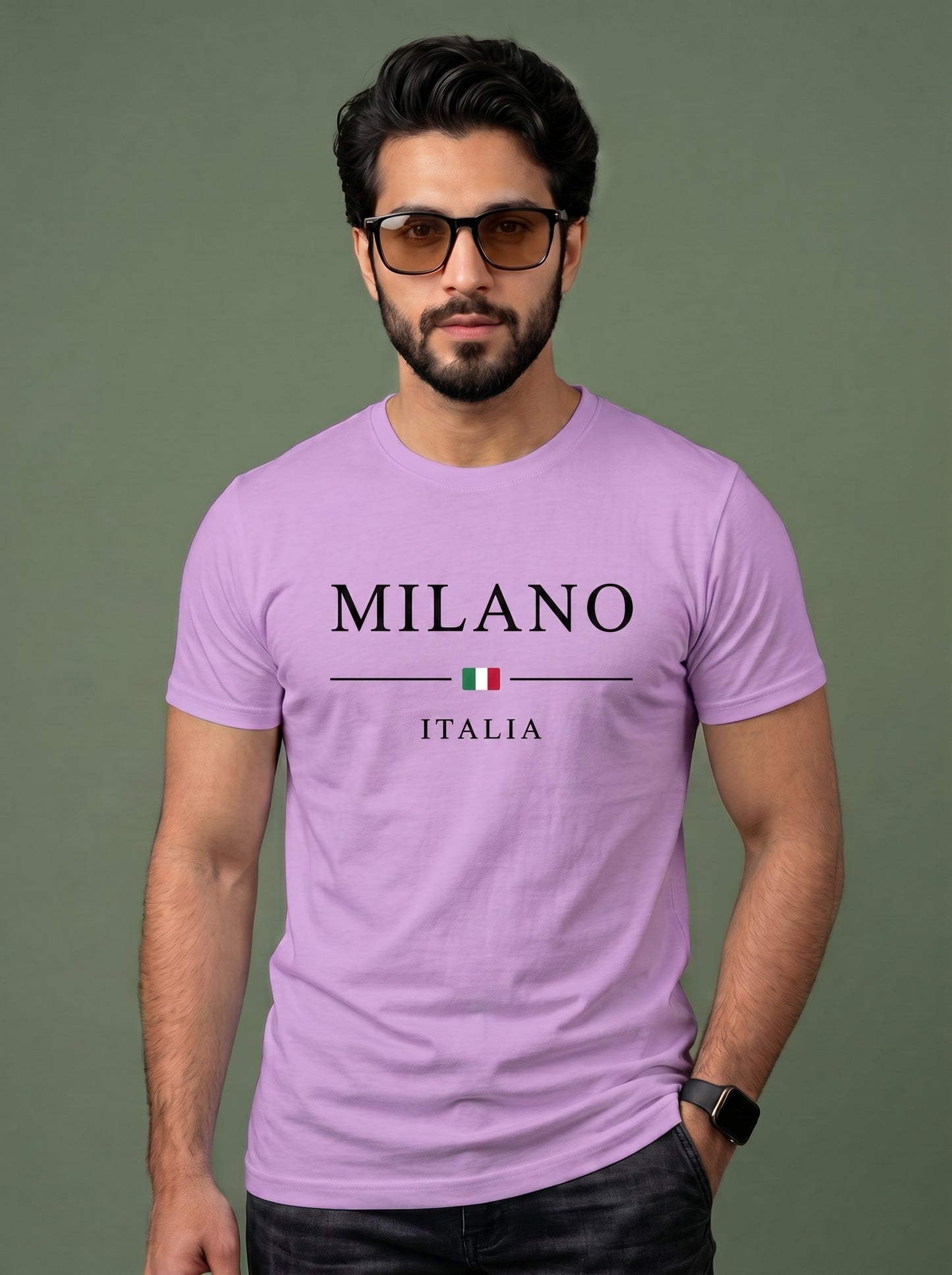 Evenway Men's Milano Italia Printed Oversized T-Shirt | Premium Cotton Casual Graphic Tee