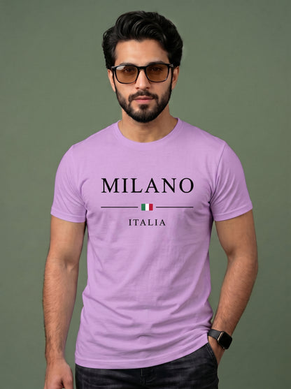 Evenway Men's Milano Italia Printed Oversized T-Shirt | Premium Cotton Casual Graphic Tee