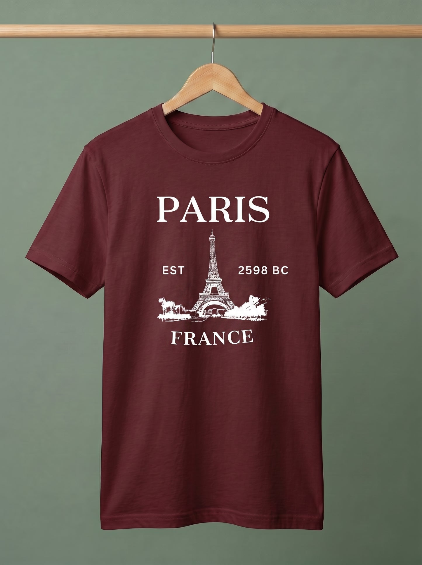 Evenway Men's Paris France Graphic Printed Oversized T-Shirt | Premium Cotton Casual Tee