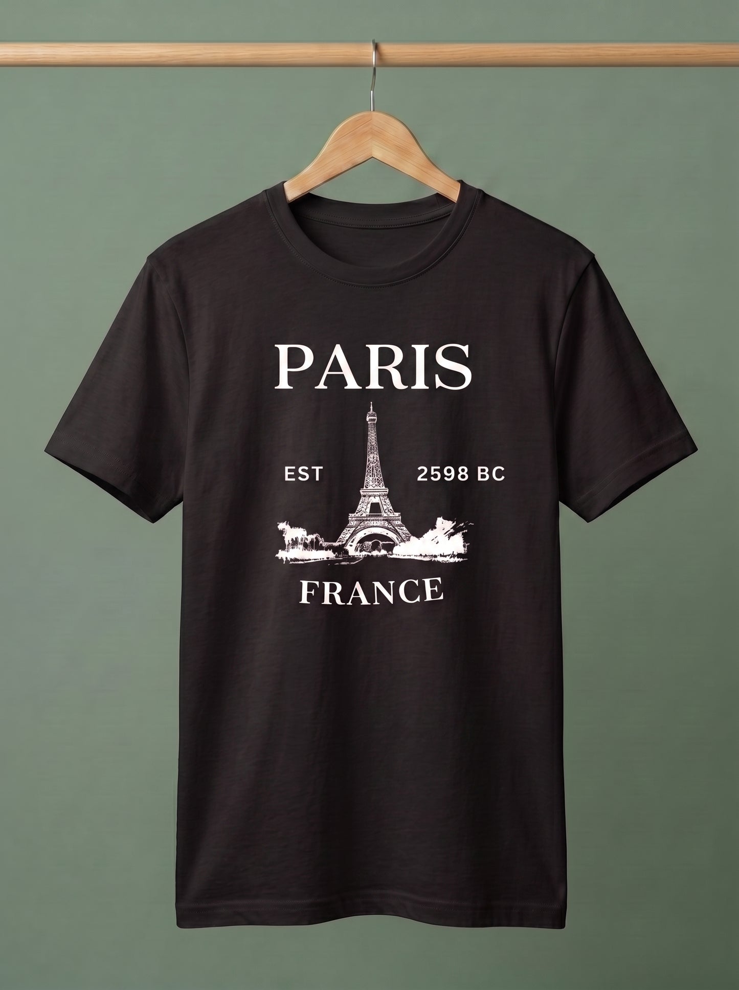 Evenway Men's Paris France Graphic Printed Oversized T-Shirt | Premium Cotton Casual Tee