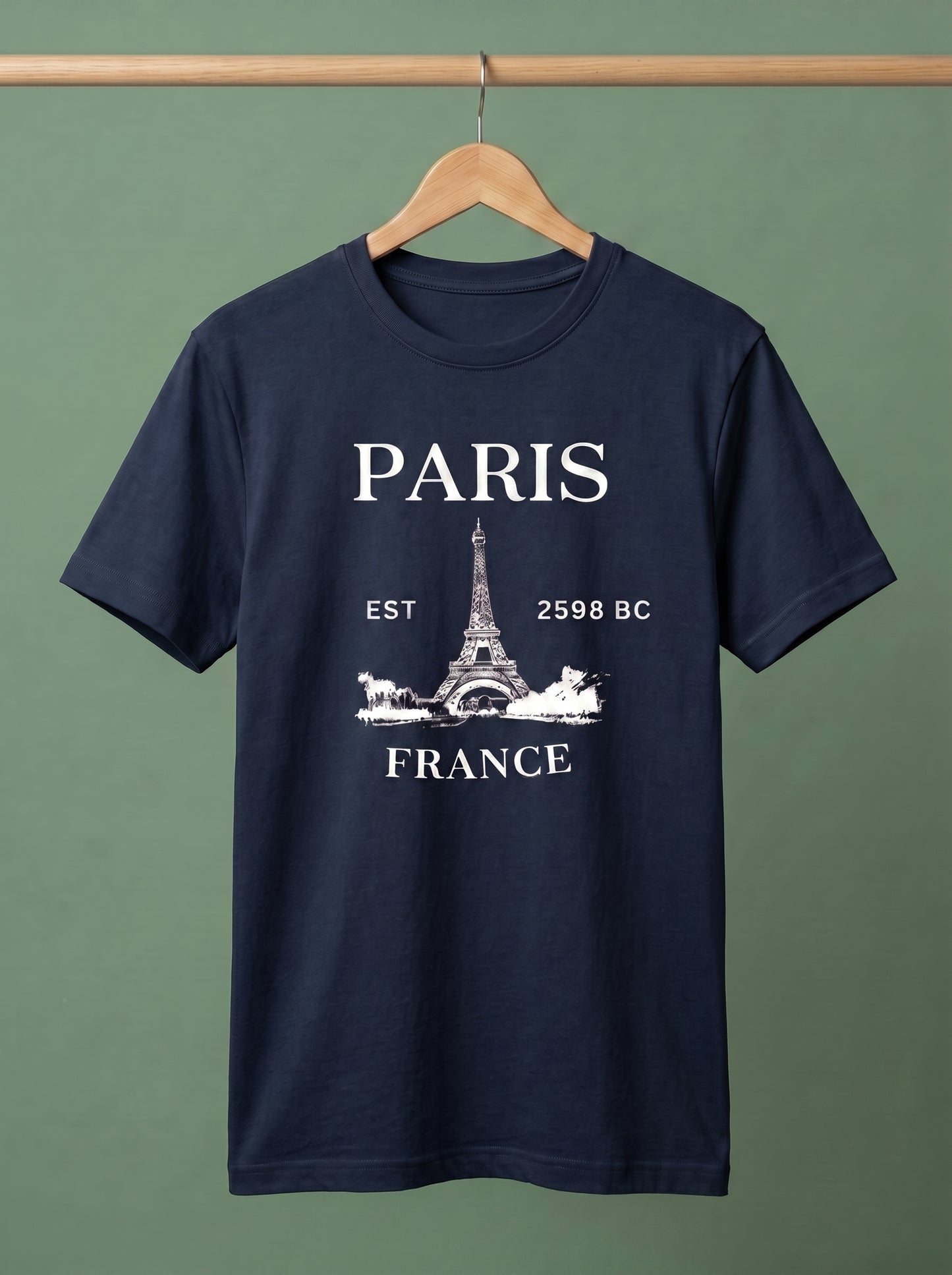 Evenway Men's Paris France Graphic Printed Oversized T-Shirt | Premium Cotton Casual Tee