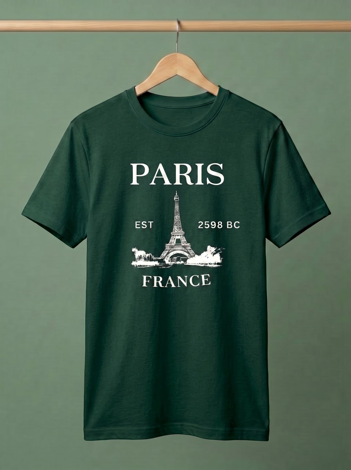 Evenway Men's Paris France Graphic Printed Oversized T-Shirt | Premium Cotton Casual Tee
